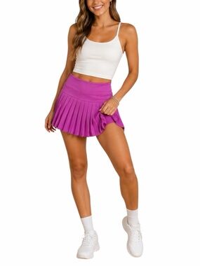 GB Magenta Pleated Tennis Skort XL Athletic Activewear Built-In Shorts